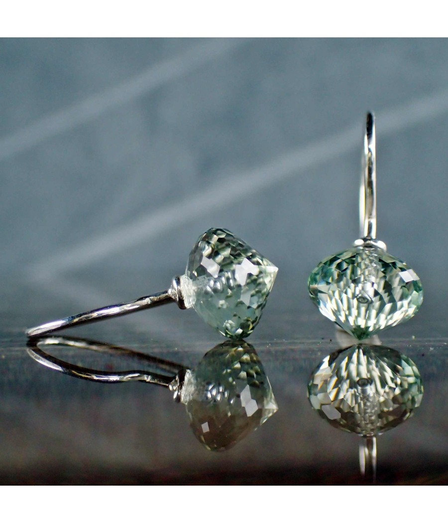 Ohrhänger aus Silber mit Prasiolith-Zwiebel